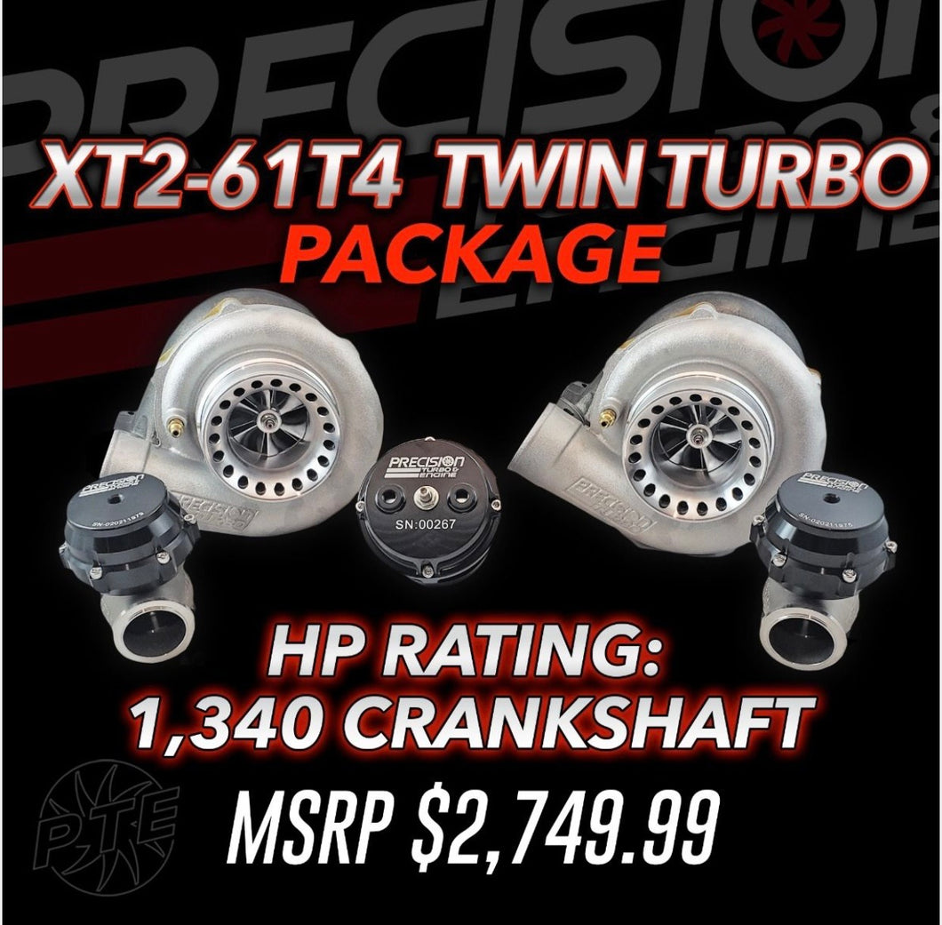 PRECISION TURBO XT2-61T4 Twin Turbo Package